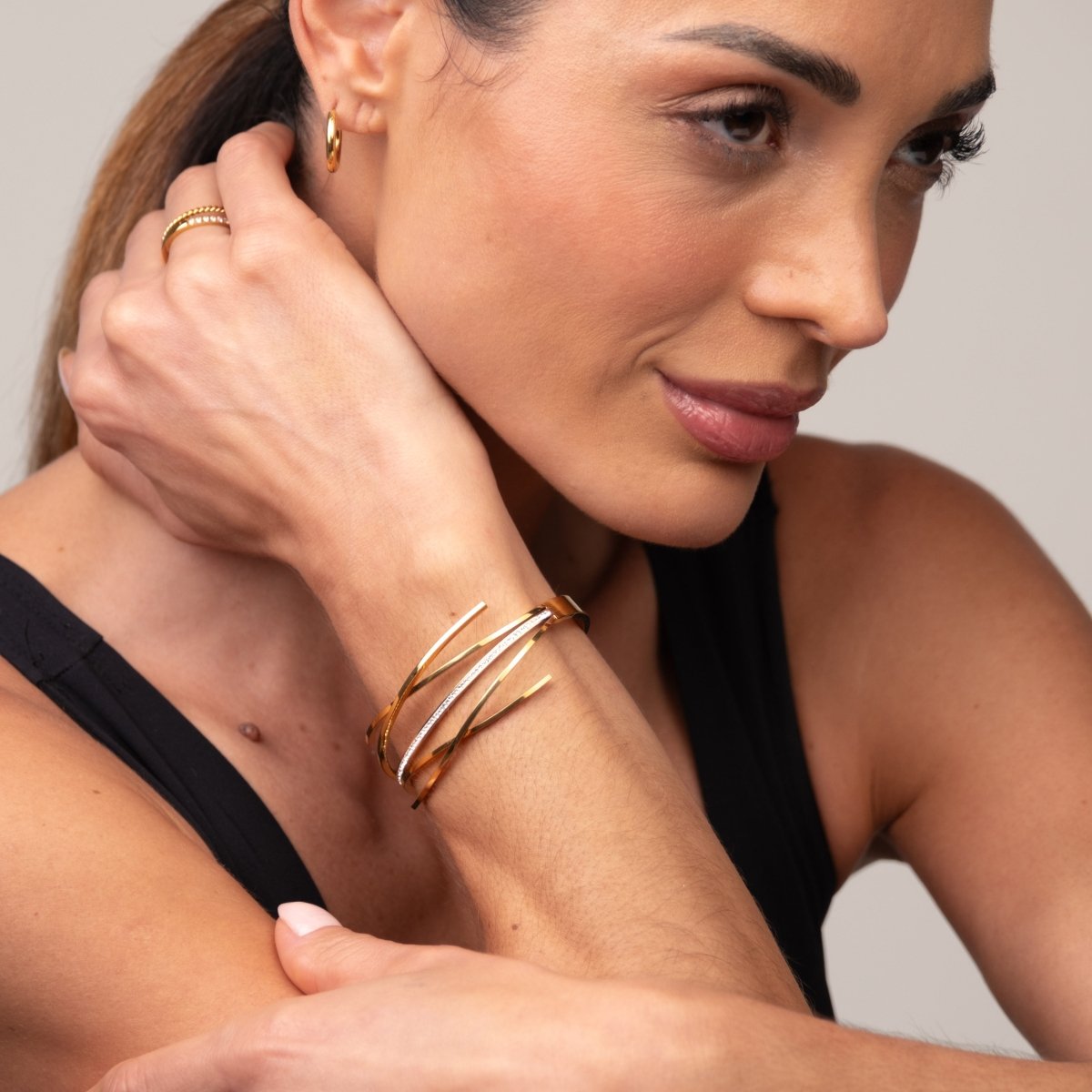 Bracelete Florence Zircônia Banhada em Ouro 18K - Murano Joias