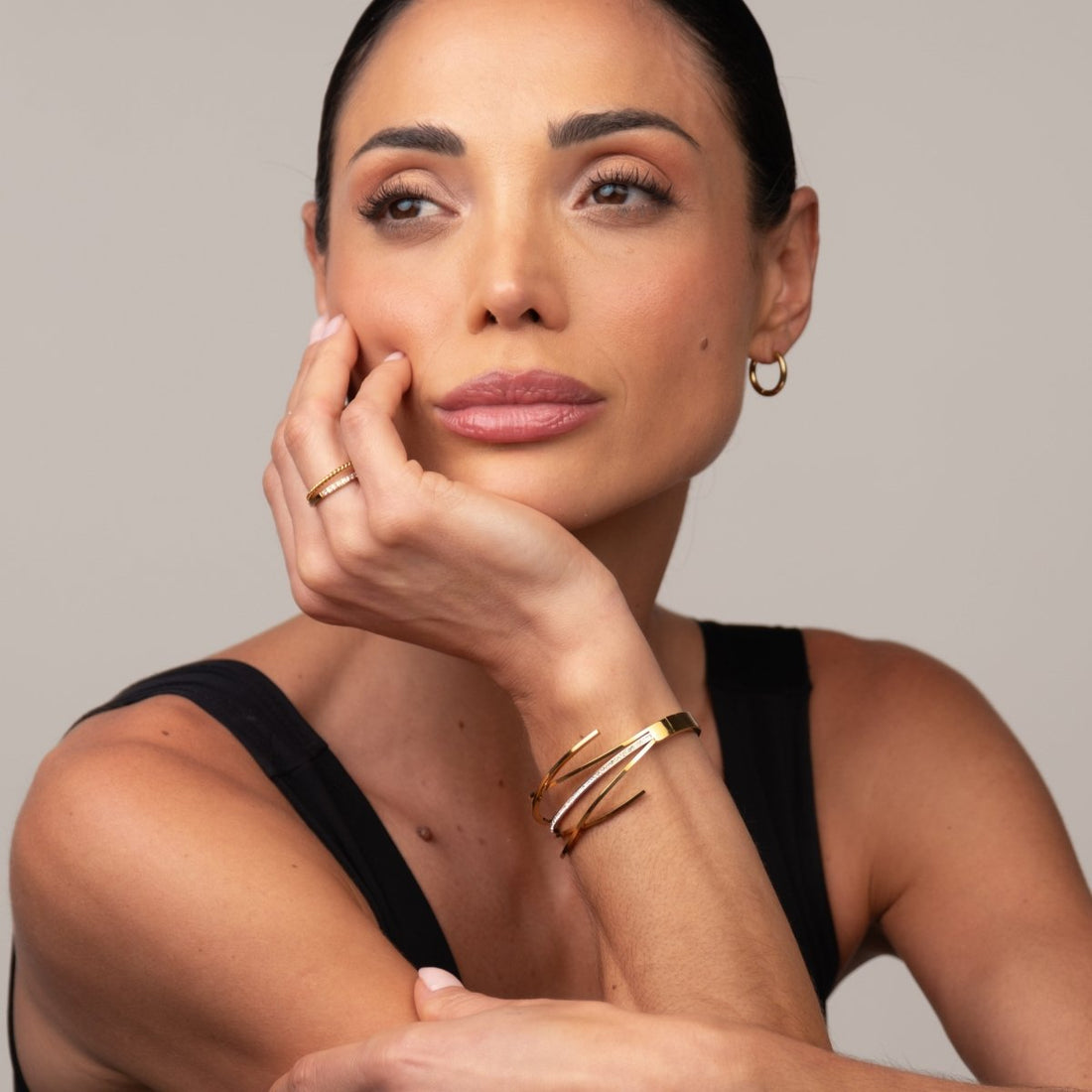 Bracelete Florence Zircônia Banhada em Ouro 18K - Murano Joias