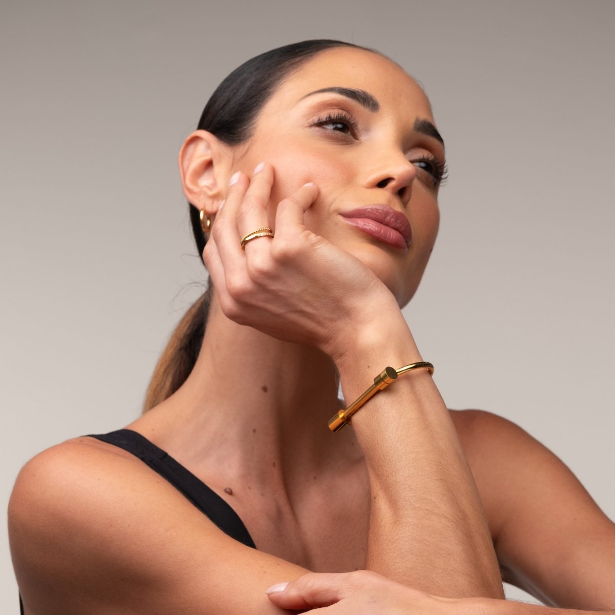 Bracelete Manguito Parafuso Banhado em Ouro 18K - Murano Joias