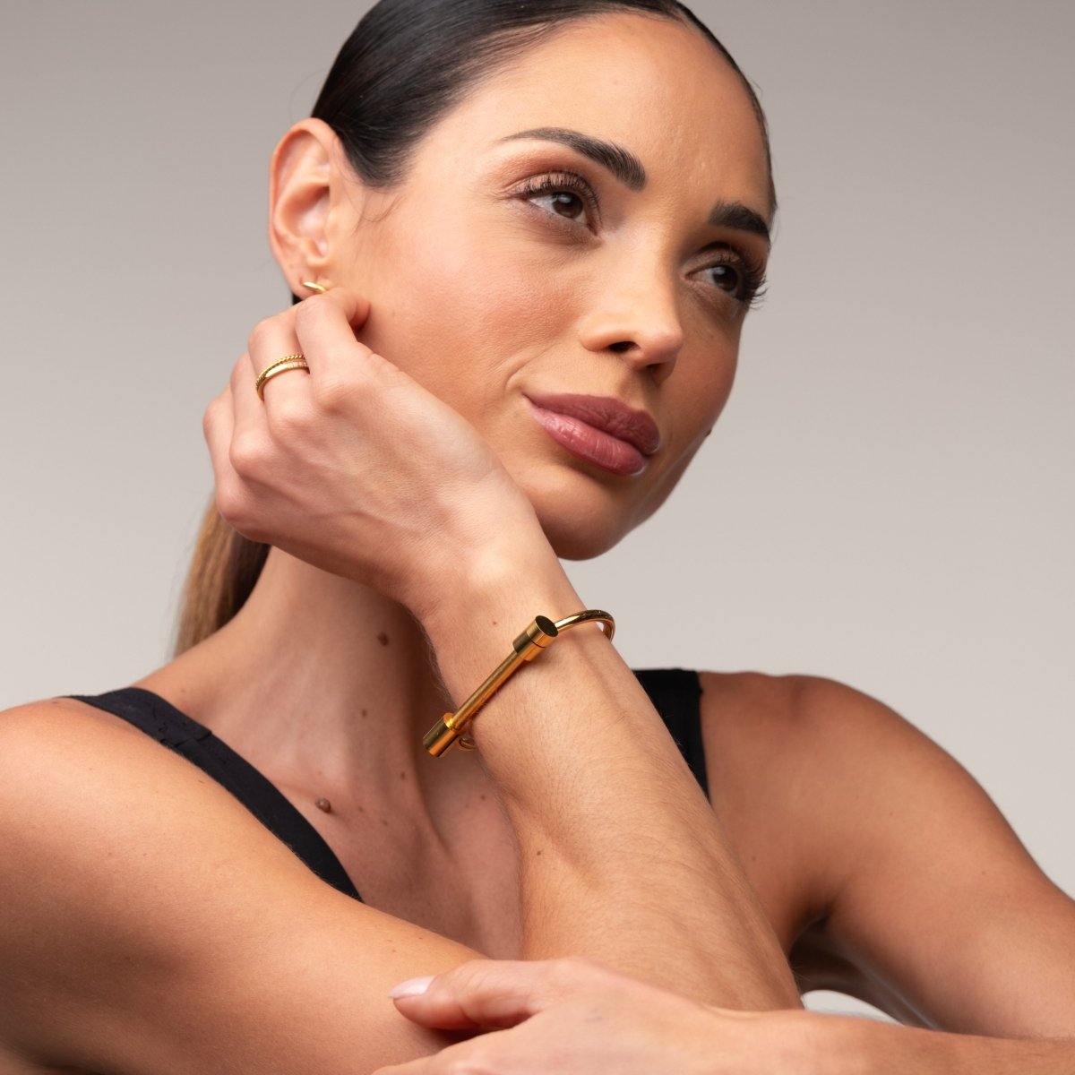 Bracelete Manguito Parafuso Banhado em Ouro 18K - Murano Joias