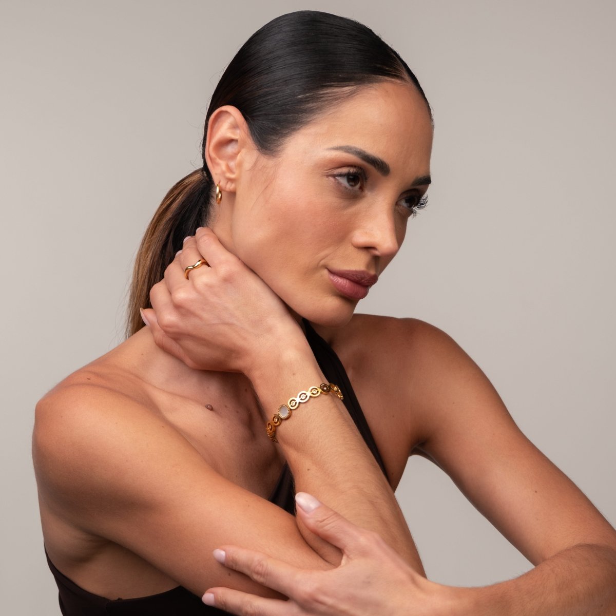 Bracelete Olivia Pedra Zircônia Banhado em Ouro 18k - Murano Joias