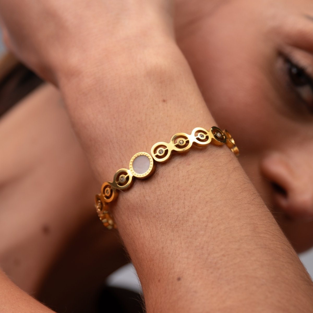 Bracelete Olivia Pedra Zircônia Banhado em Ouro 18k - Murano Joias