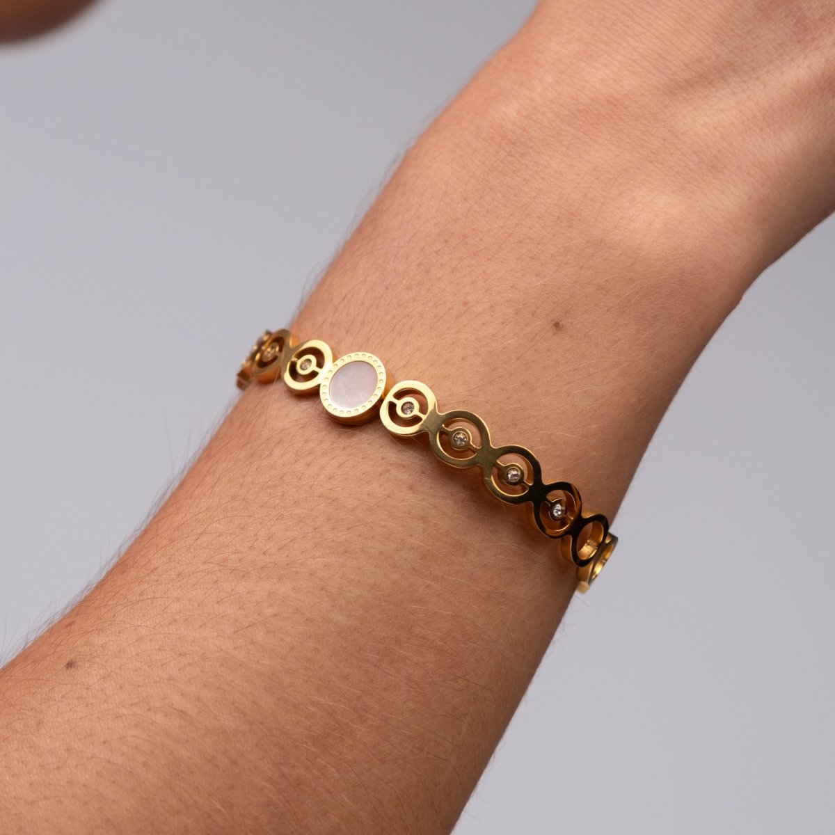 Bracelete Olivia Pedra Zircônia Banhado em Ouro 18k - Murano Joias