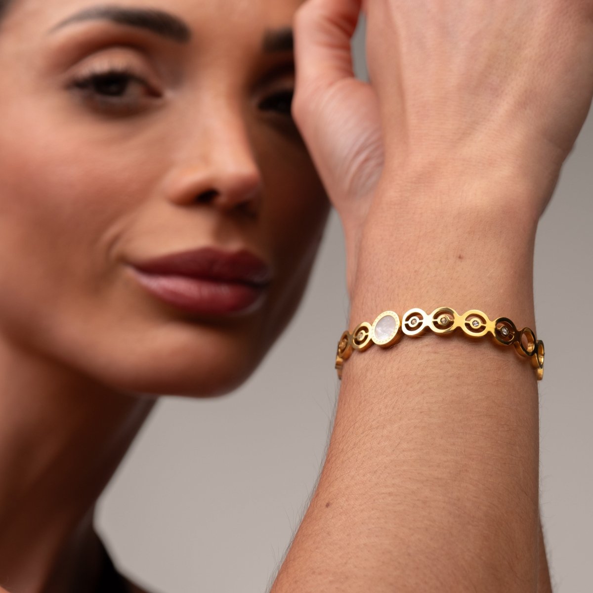 Bracelete Olivia Pedra Zircônia Banhado em Ouro 18k - Murano Joias