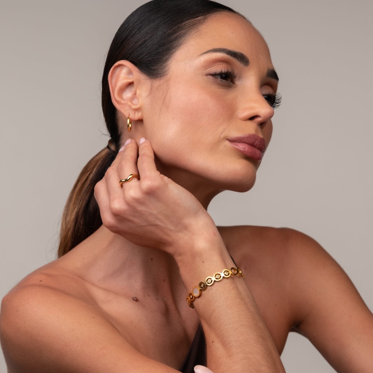 Bracelete Olivia Pedra Zircônia Banhado em Ouro 18k - Murano Joias