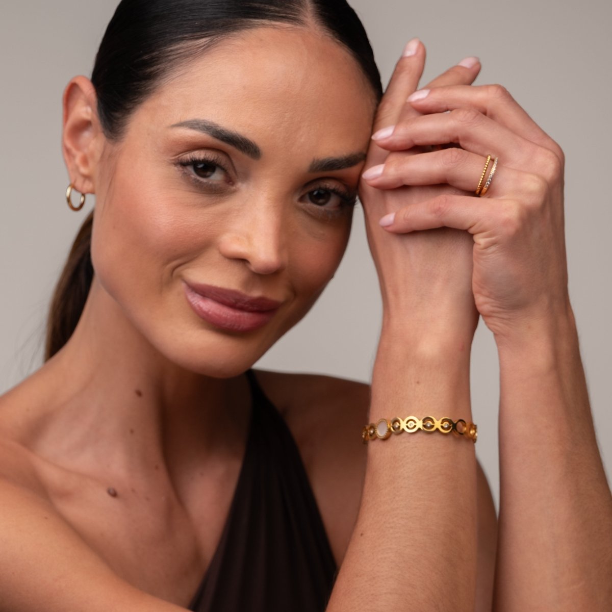 Bracelete Olivia Pedra Zircônia Banhado em Ouro 18k - Murano Joias