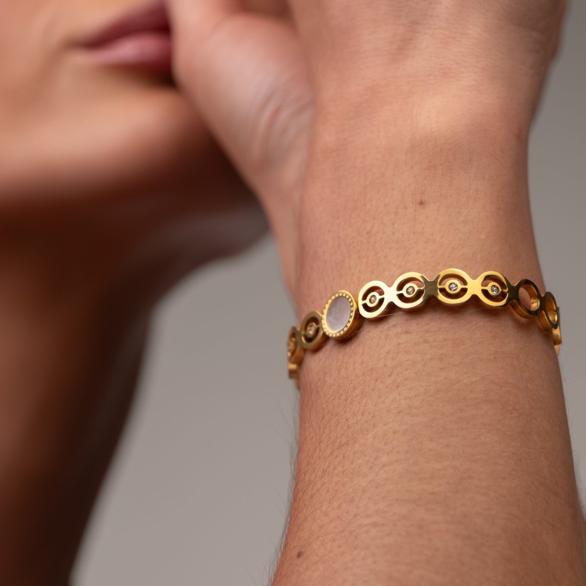 Bracelete Olivia Pedra Zircônia Banhado em Ouro 18k - Murano Joias