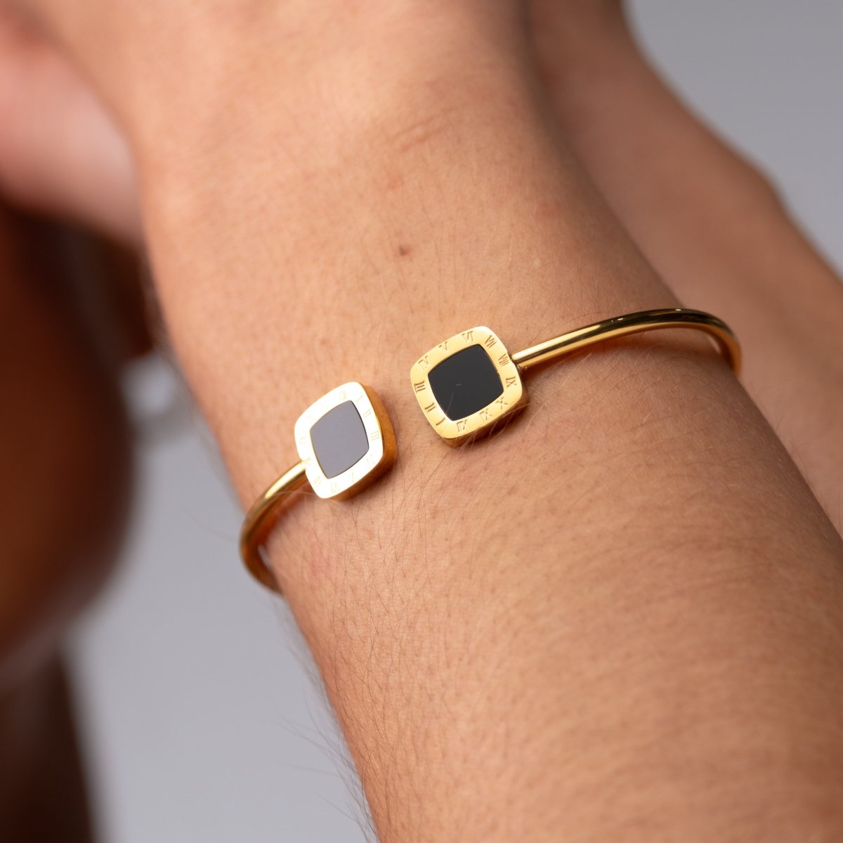 Bracelete Ônix Banhado em Ouro 18K - Murano Joias