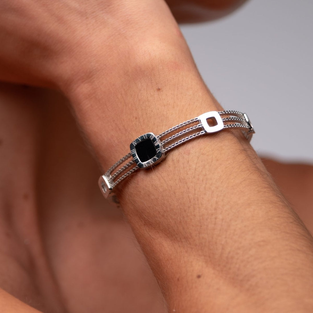 Bracelete Ônix - Prata - Murano Joias