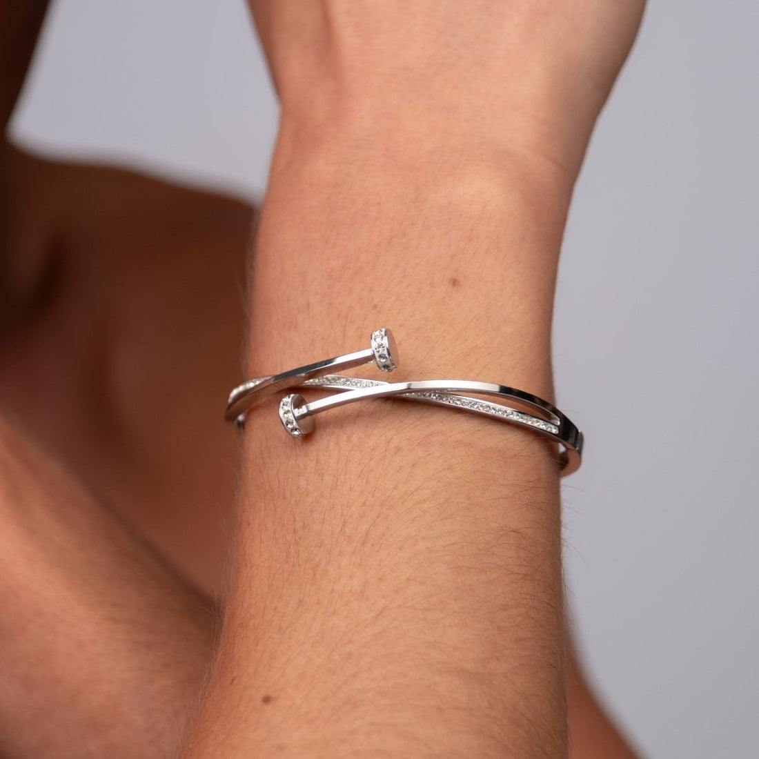Bracelete Prego Zircônia - Prata - Murano Joias