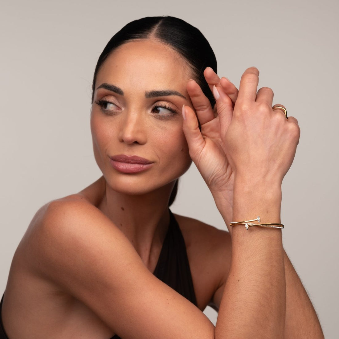 Bracelete Prego Zircônias Banhado em Ouro 18K - Murano Joias
