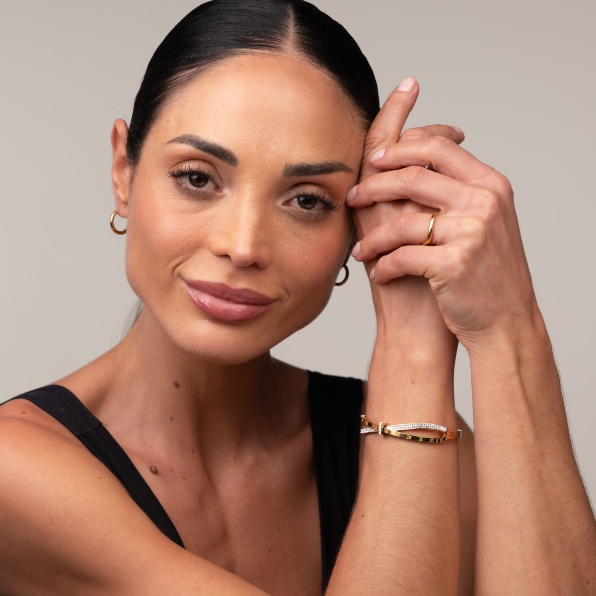 Bracelete Romano Zircônia Banhado em Ouro 18K - Murano Joias