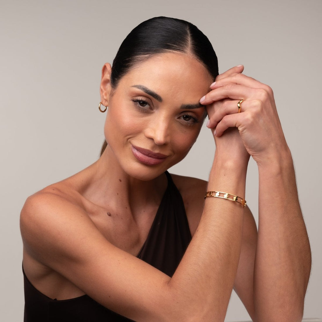 Bracelete Trevo Vazado Banhado em Ouro 18K - Murano Joias