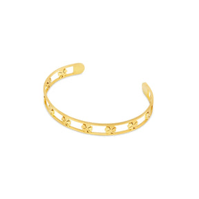 Bracelete Trevo Vazado Banhado em Ouro 18K - Murano Joias