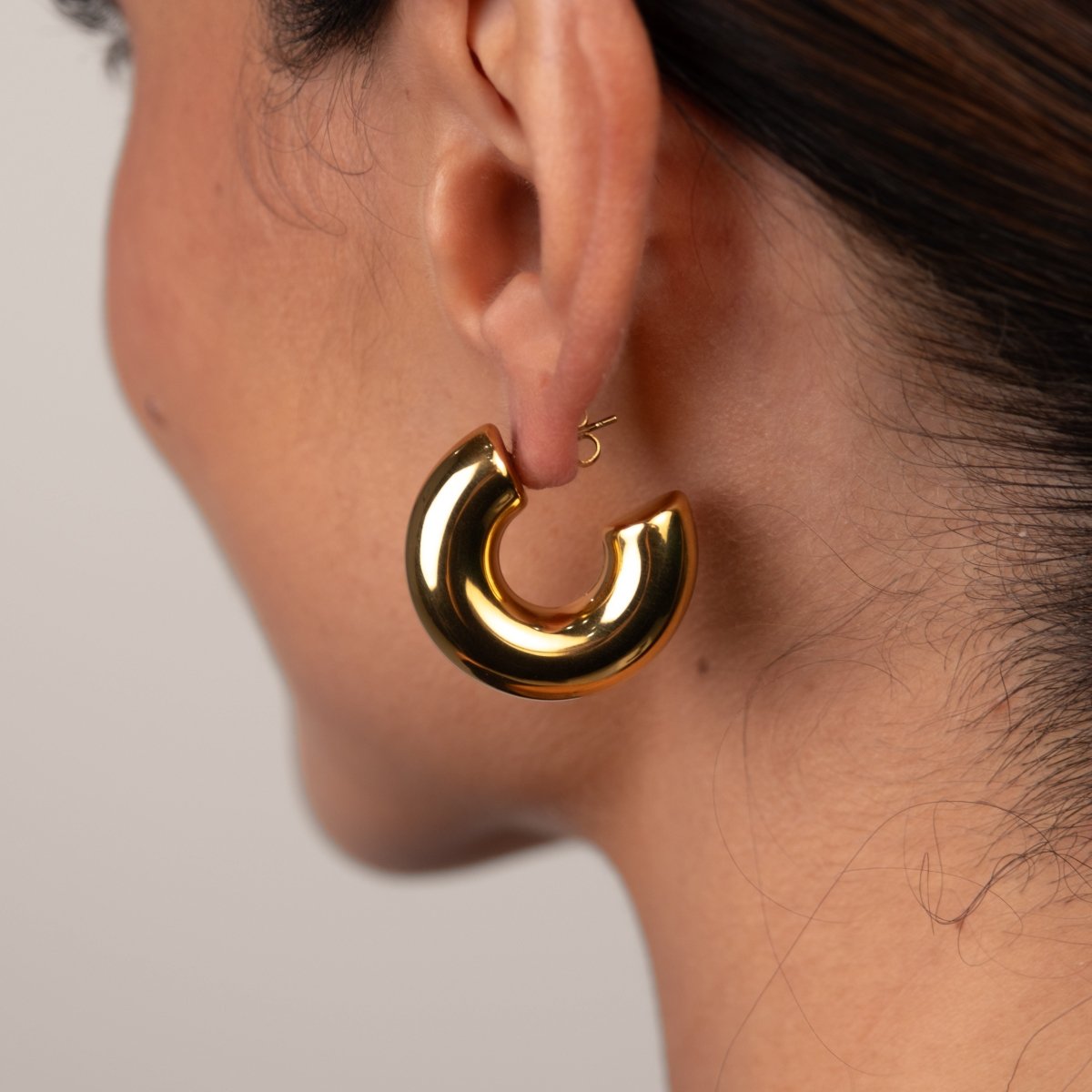 Brinco Argola Lola Chunky Banhado em Ouro 18K - Murano Joias