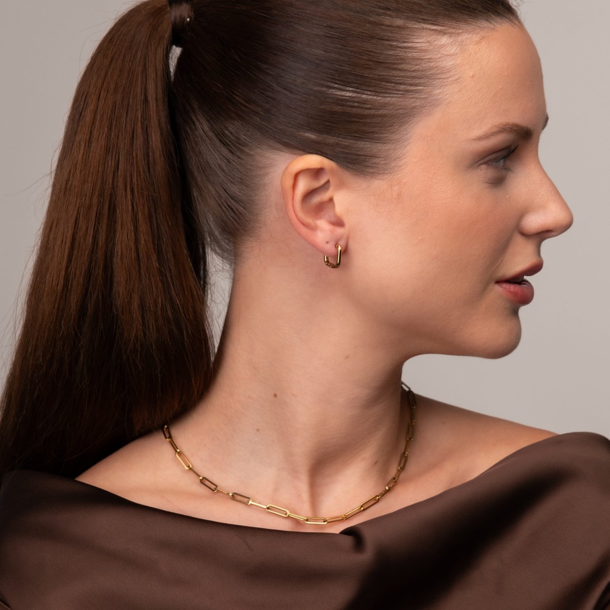 Brinco Argola Quadrado Banhado em Ouro 18k - Murano Joias