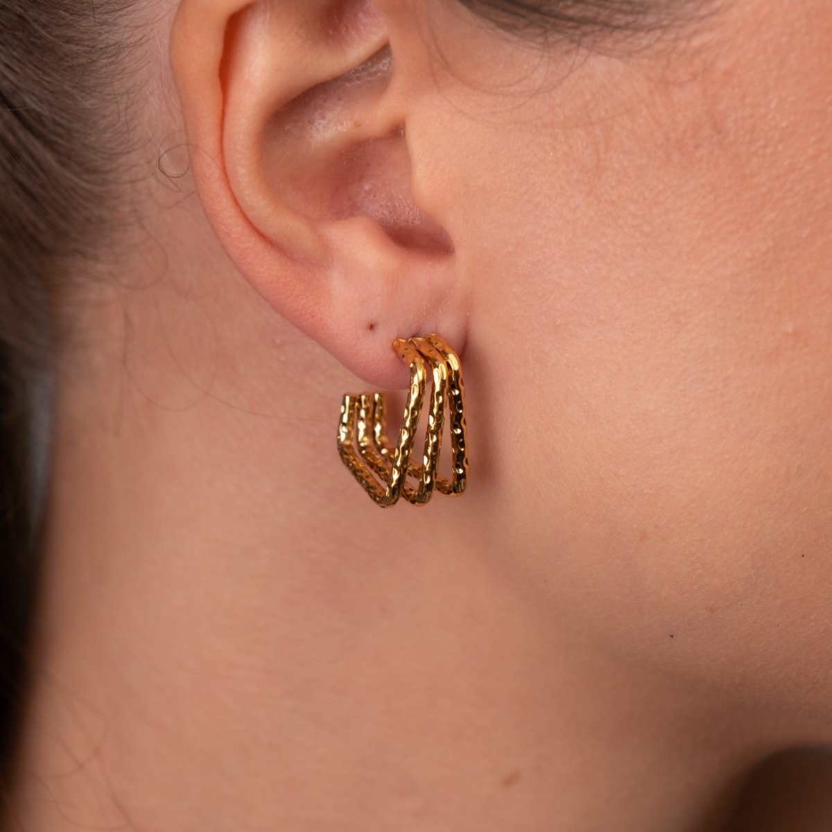 Brinco Argola Quadrado Banhado em Ouro 18k - Murano Joias
