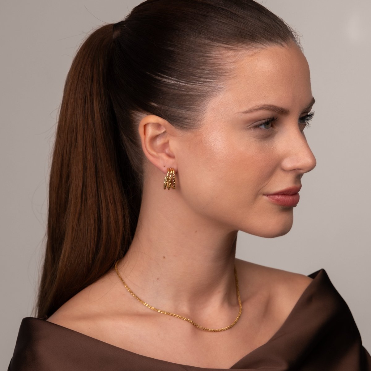 Brinco Argola Quadrado Banhado em Ouro 18k - Murano Joias