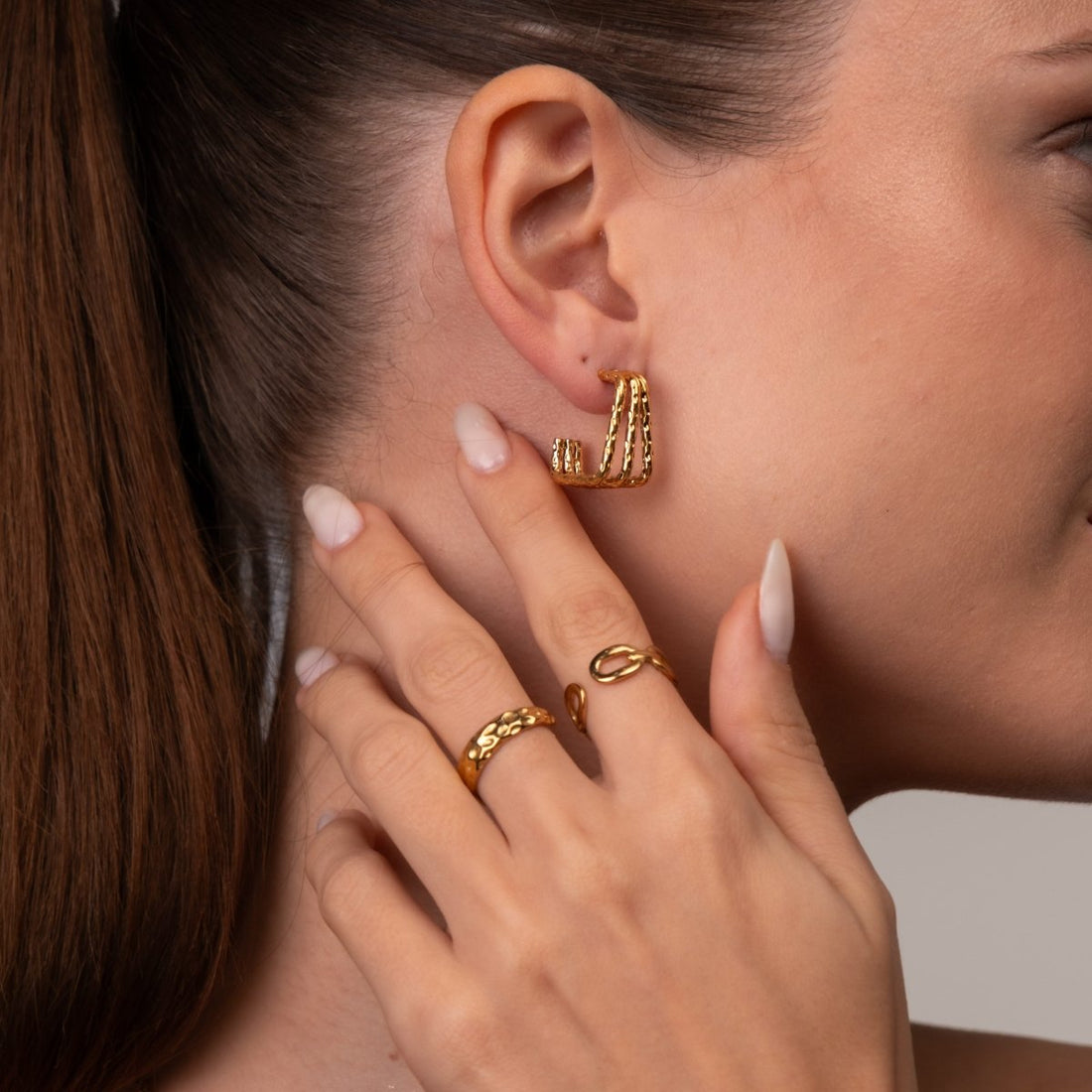 Brinco Argola Quadrado Banhado em Ouro 18k - Murano Joias