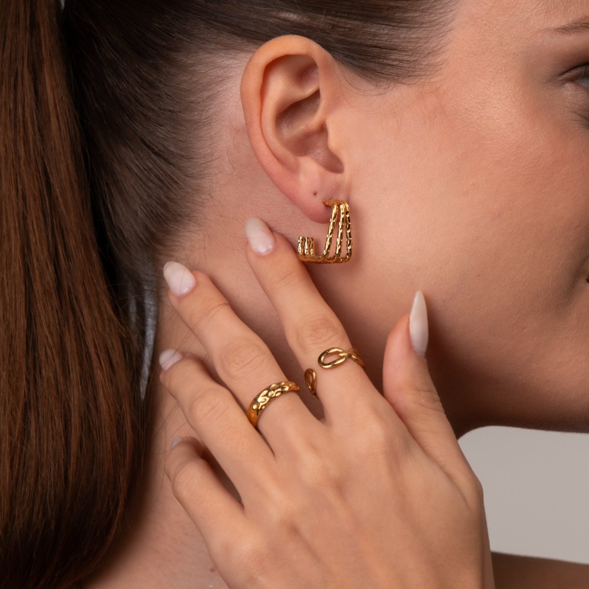 Brinco Argola Quadrado Banhado em Ouro 18k - Murano Joias