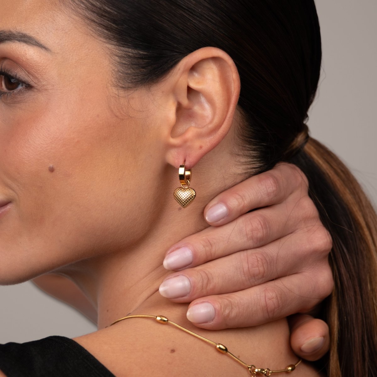Brinco Argolinha Love Banhado em Ouro 18K - Murano Joias