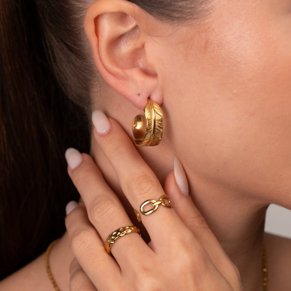 Brinco de Argola Atena Banhado em Ouro 18K - Murano Joias