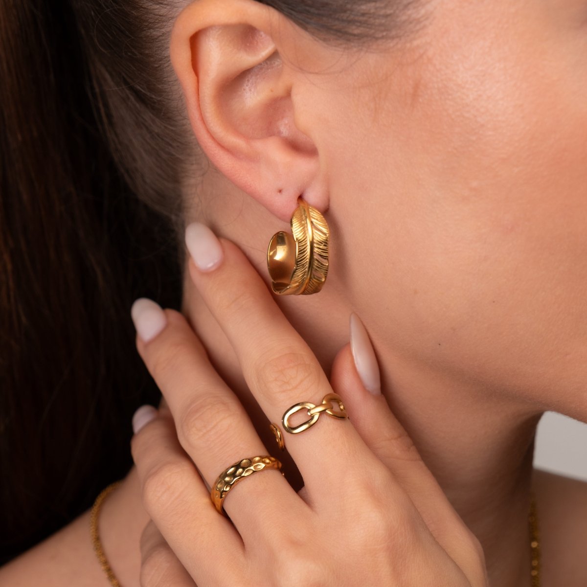 Brinco de Argola Atena Banhado em Ouro 18K - Murano Joias