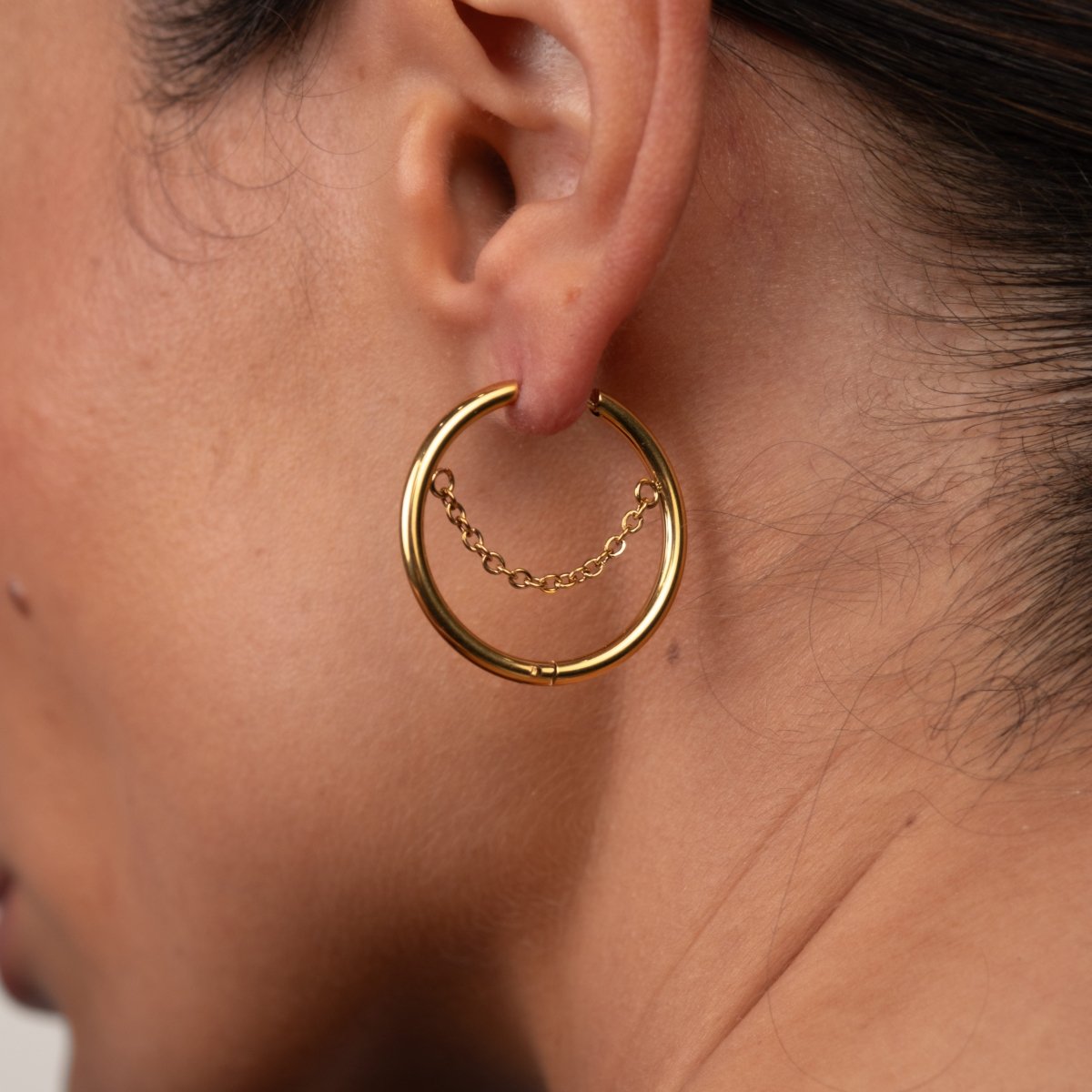 Brinco de Argola Pipa Banhado em Ouro 18K - Murano Joias