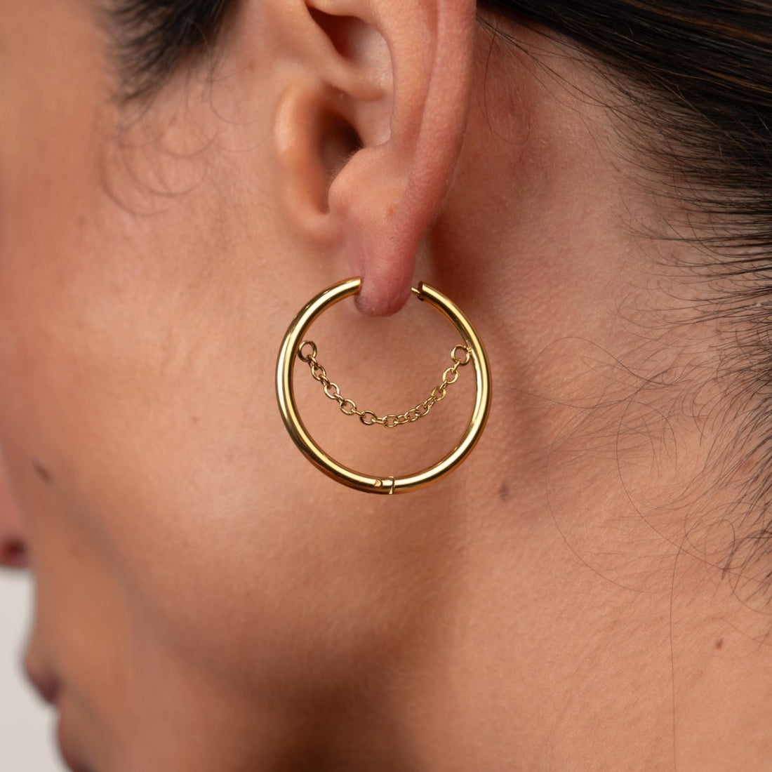 Brinco de Argola Pipa Banhado em Ouro 18K - Murano Joias