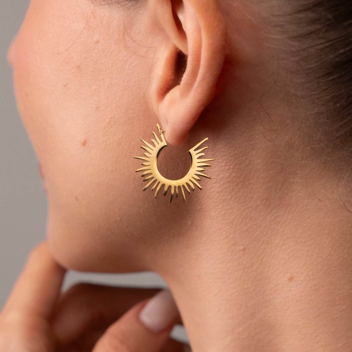Brinco de Argola Spike Banhado em Ouro 18K - Murano Joias