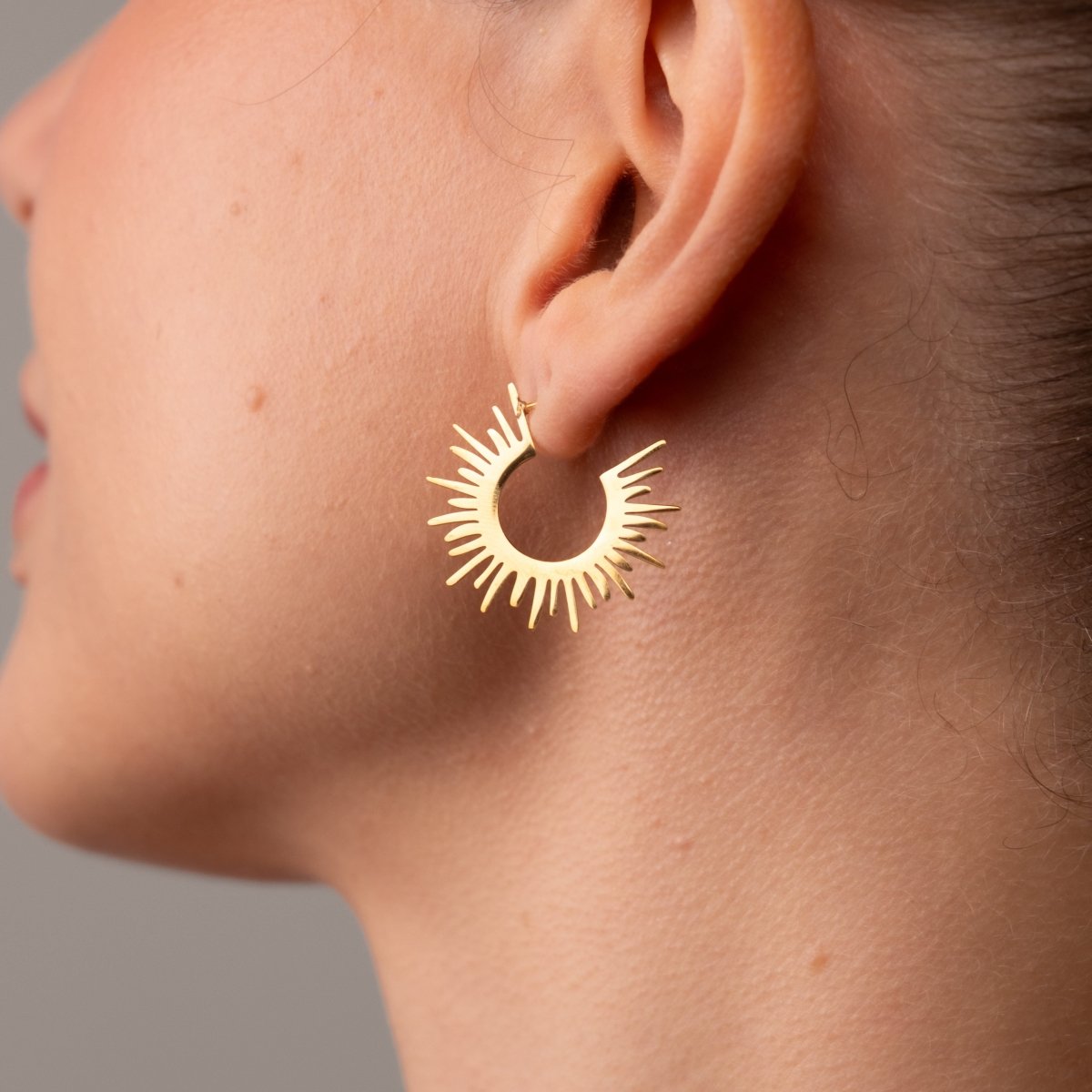 Brinco de Argola Spike Banhado em Ouro 18K - Murano Joias
