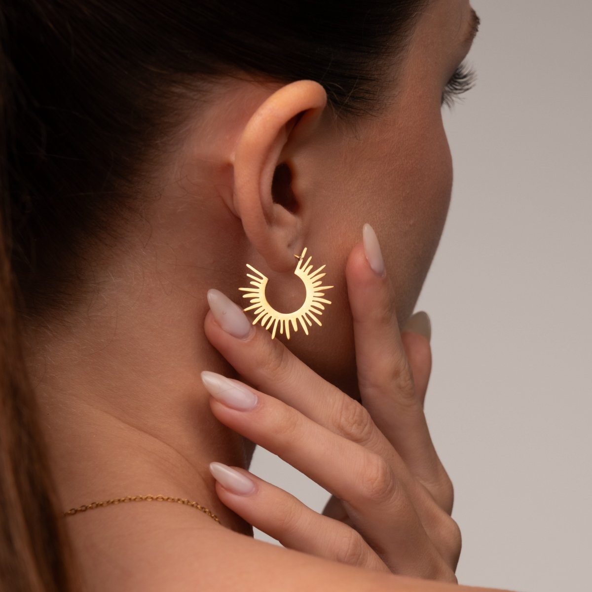 Brinco de Argola Spike Banhado em Ouro 18K - Murano Joias