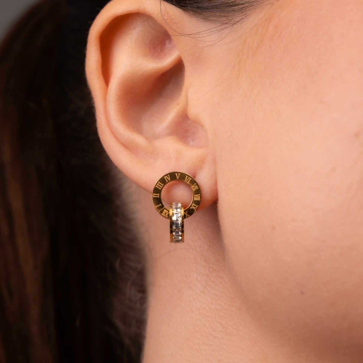 Brinco Imperial Pedra Zircônia Banhado em Ouro 18K - Murano Joias
