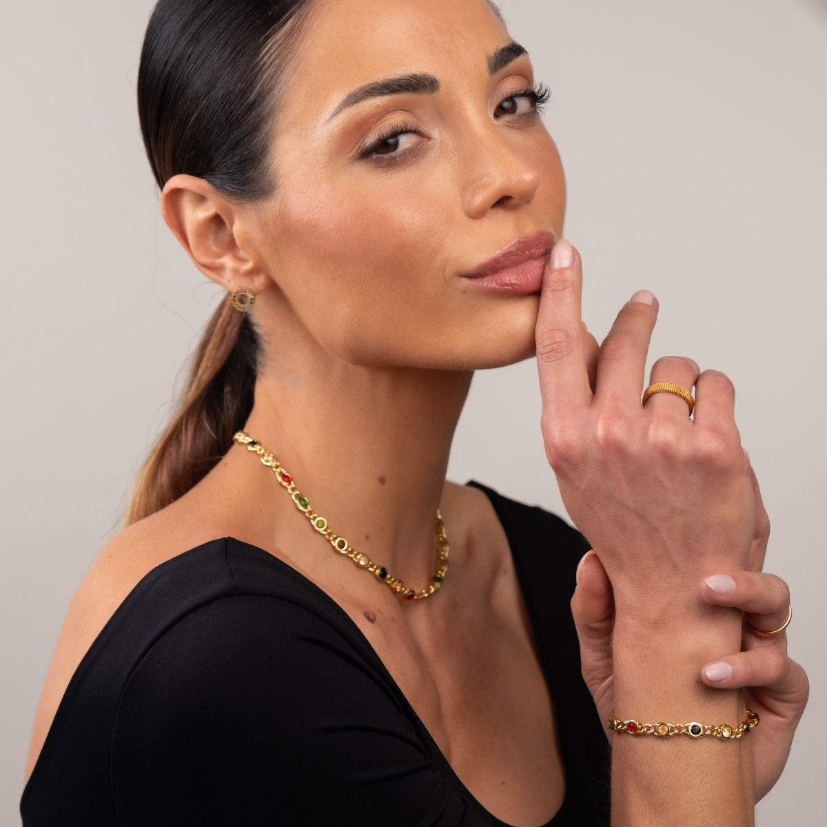 Brinco Rainbow Banhado em Ouro 18k - Murano Joias