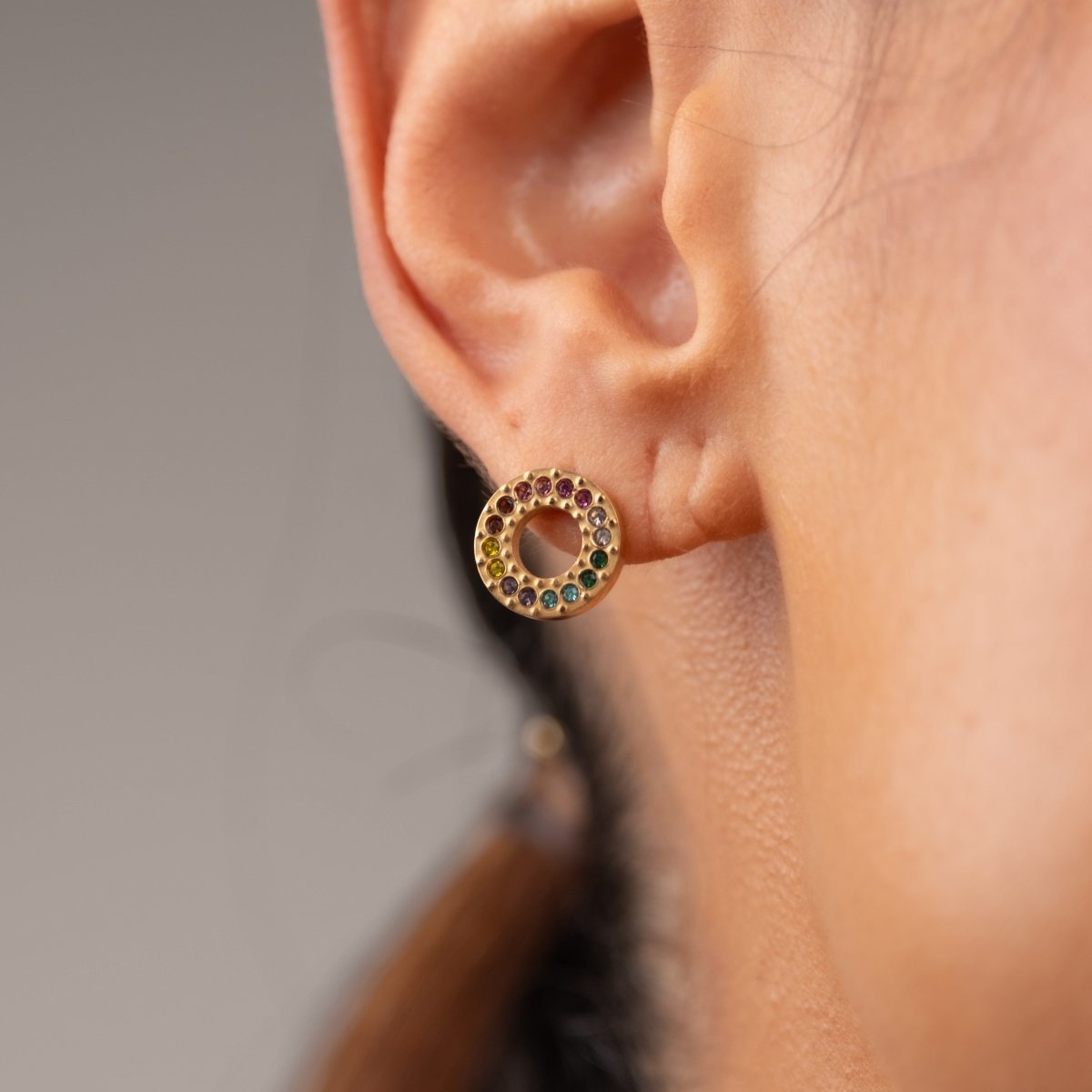 Brinco Rainbow Banhado em Ouro 18k - Murano Joias