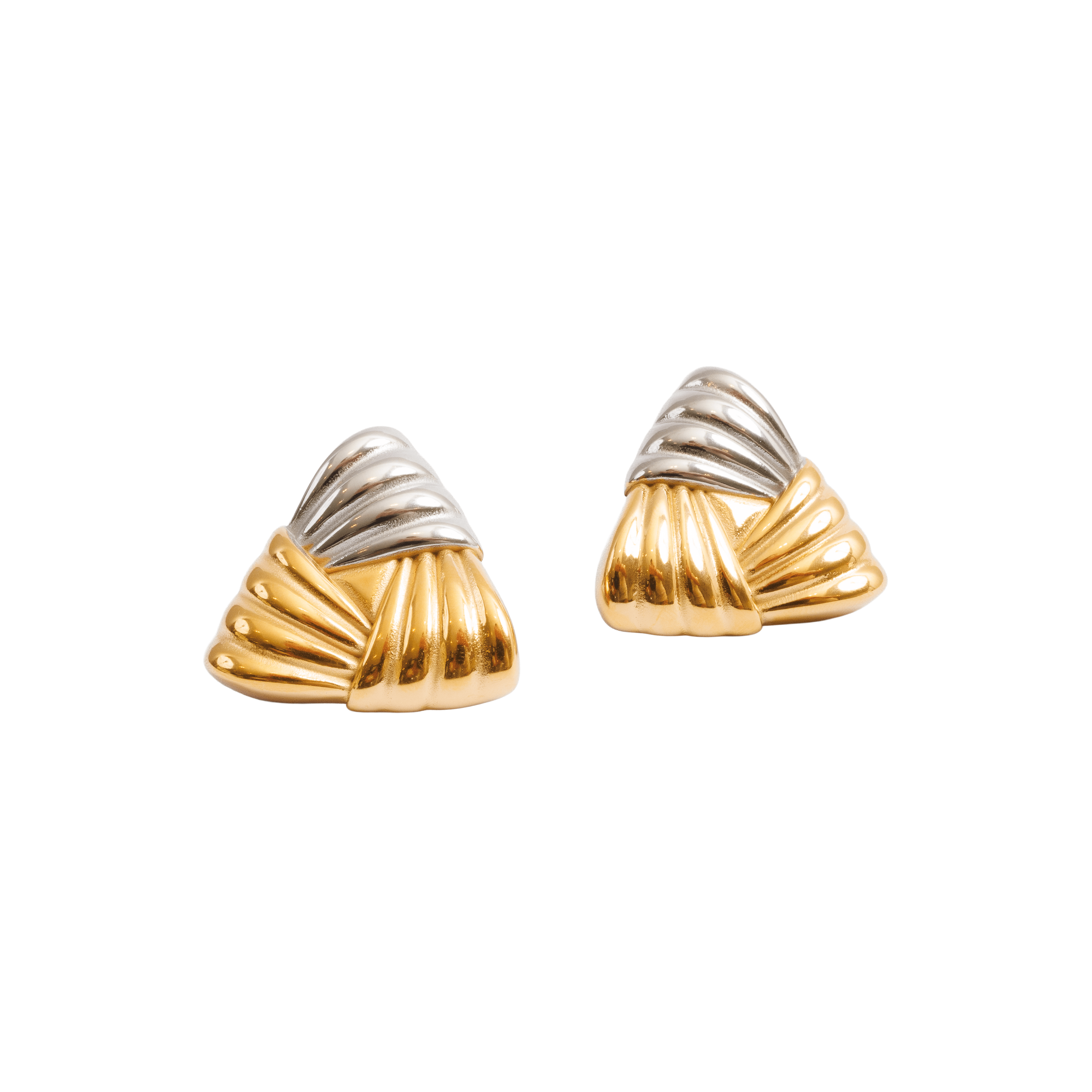 Brinco Triad Shine com Mix de Banhos Dourado e Prata - Murano Joias