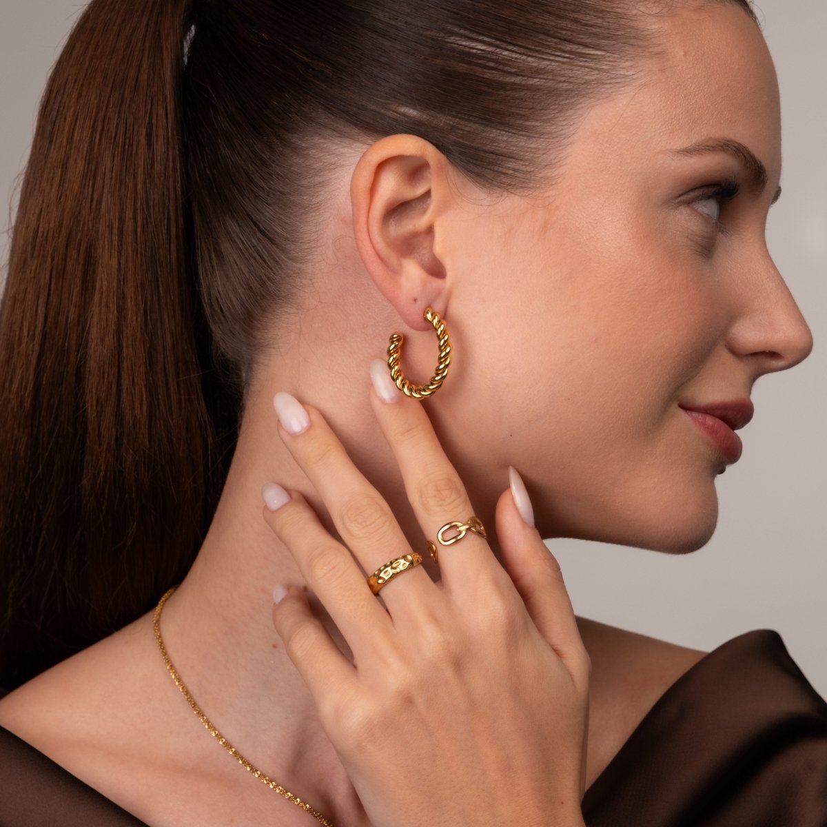 Brinco Twist Banhado em Ouro 18k - Murano Joias