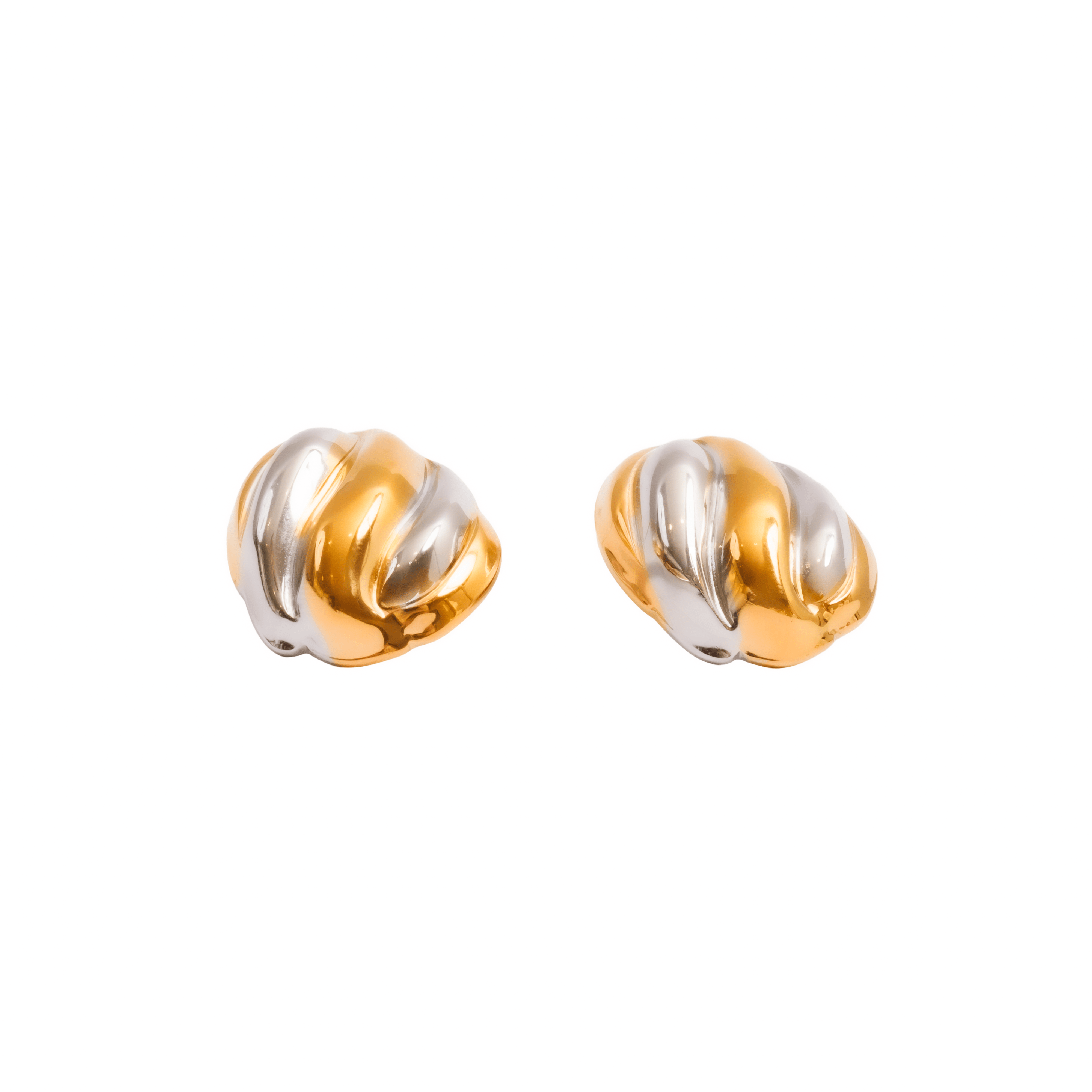 Brinco Twist Essence com Mix de Banhos Dourado e Prata - Murano Joias