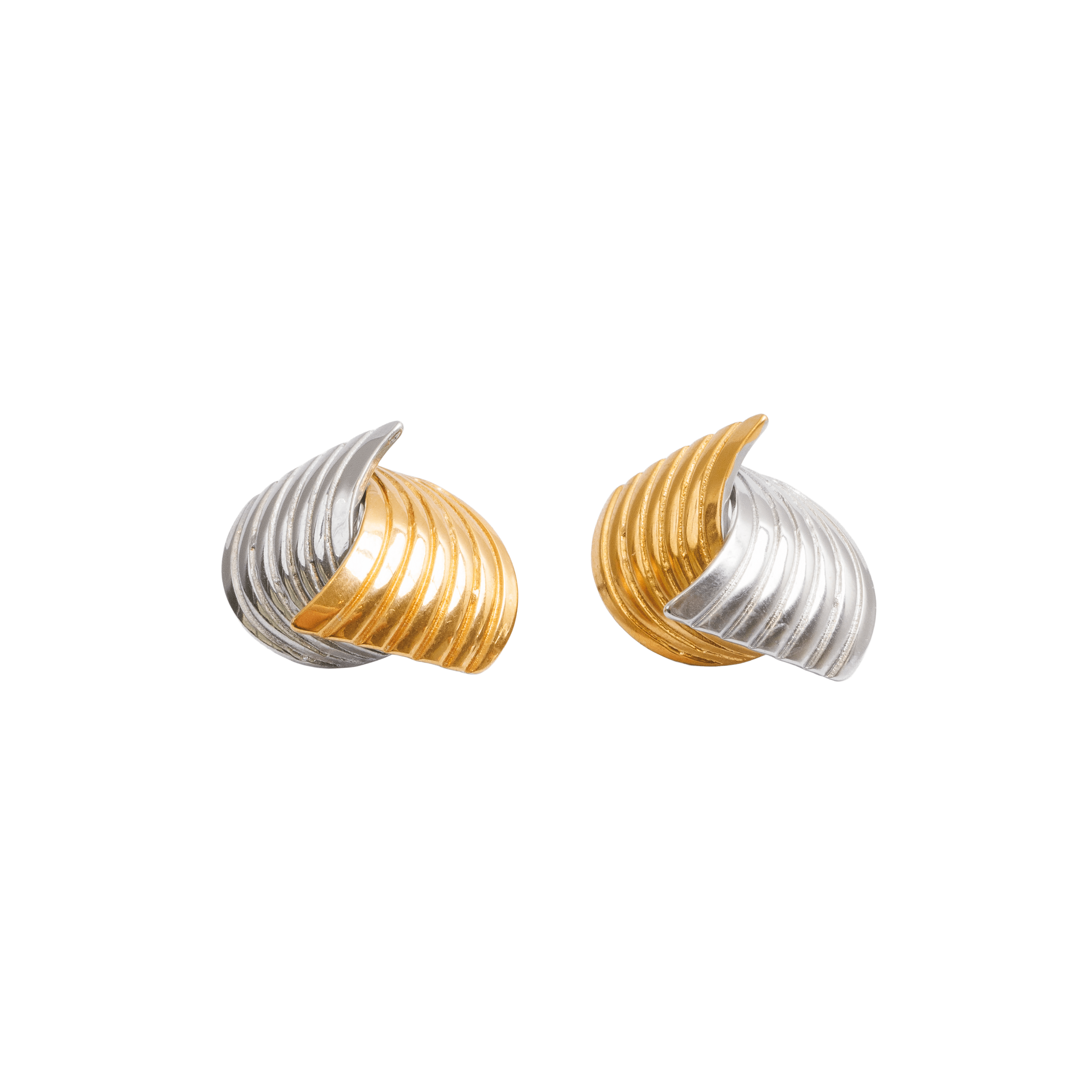 Brinco Wave Motion com Mix de Banhos Dourado e Prata - Murano Joias