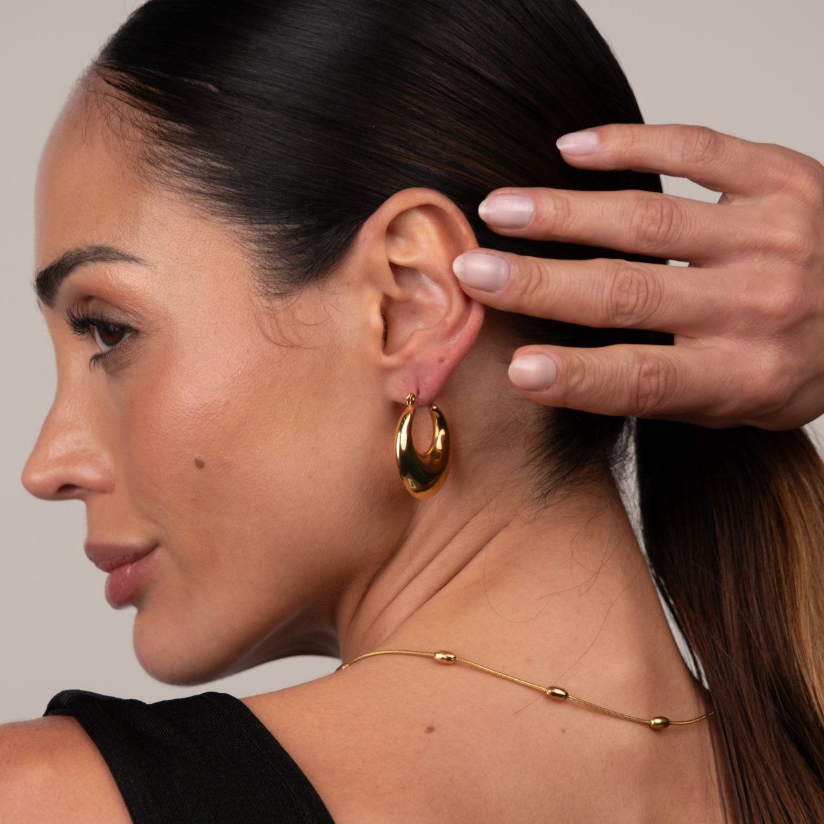 Brincos de Argola Bold Eva Banhado em Ouro 18k - Murano Joias