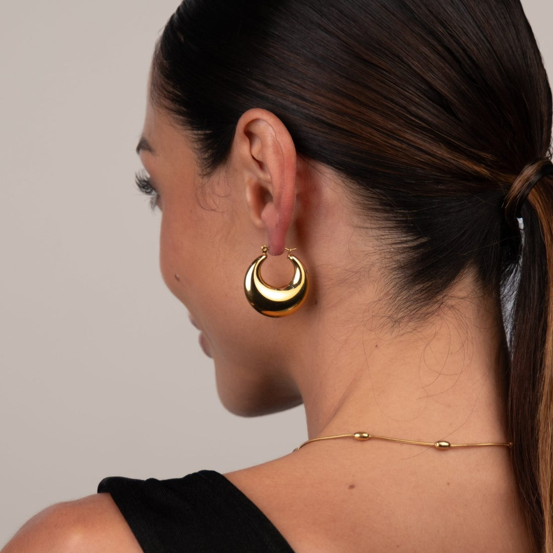 Brincos de Argola Bold Eva Banhado em Ouro 18k - Murano Joias