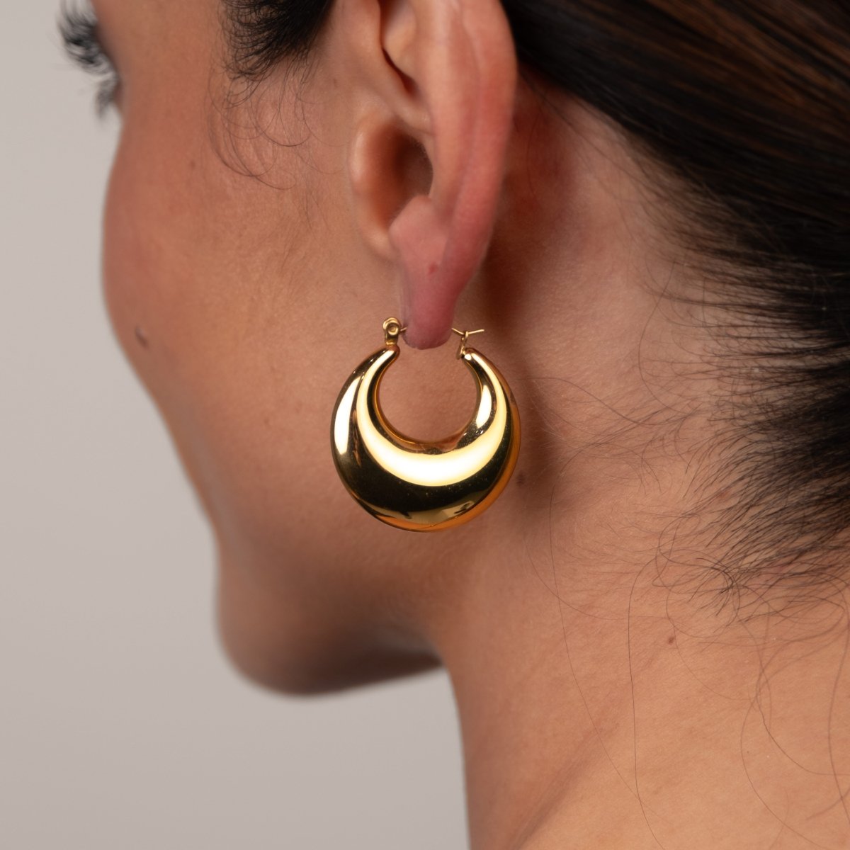Brincos de Argola Bold Eva Banhado em Ouro 18k - Murano Joias