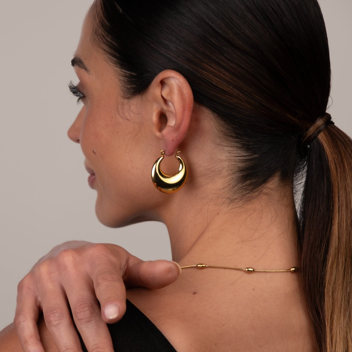 Brincos de Argola Bold Eva Banhado em Ouro 18k - Murano Joias