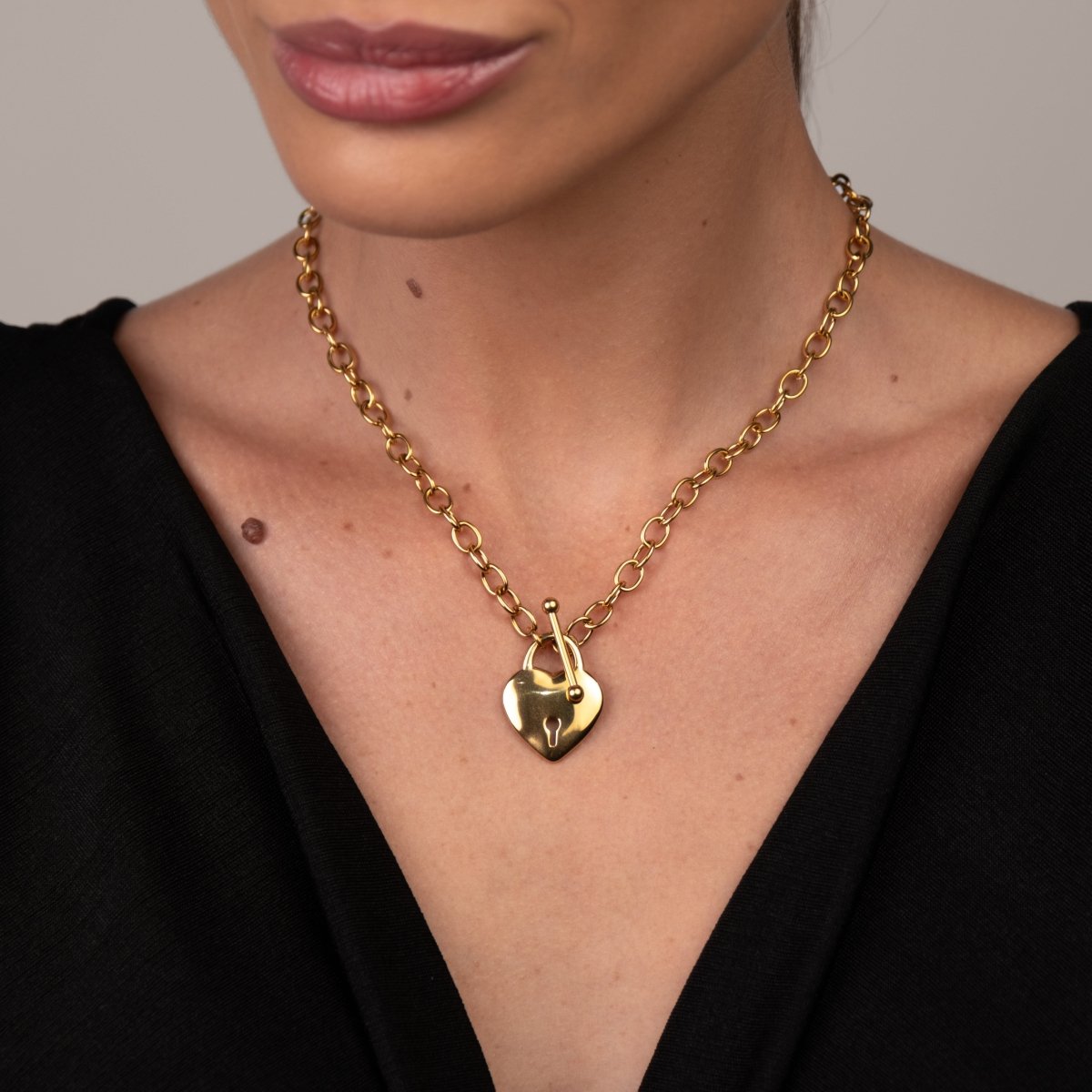 Colar Amor Eterno Coração Folheado A Ouro 18k - Murano Joias