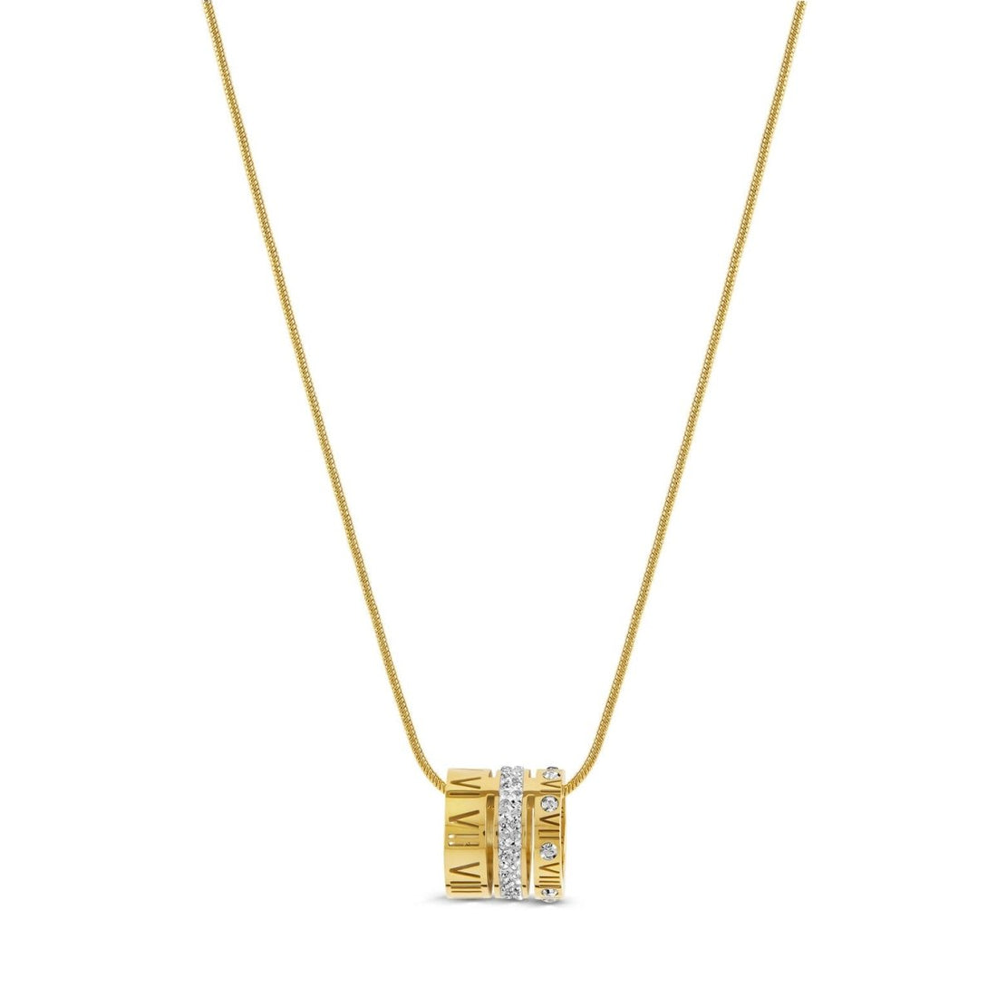 Colar Aro Triplo Algarismo Romano Banhado em Ouro 18k - Murano Joias