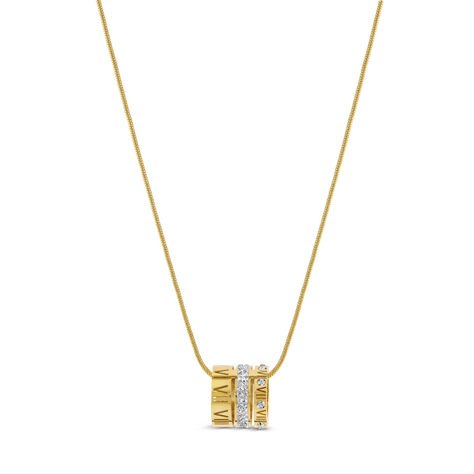 Colar Aro Triplo Algarismo Romano Banhado em Ouro 18k - Murano Joias