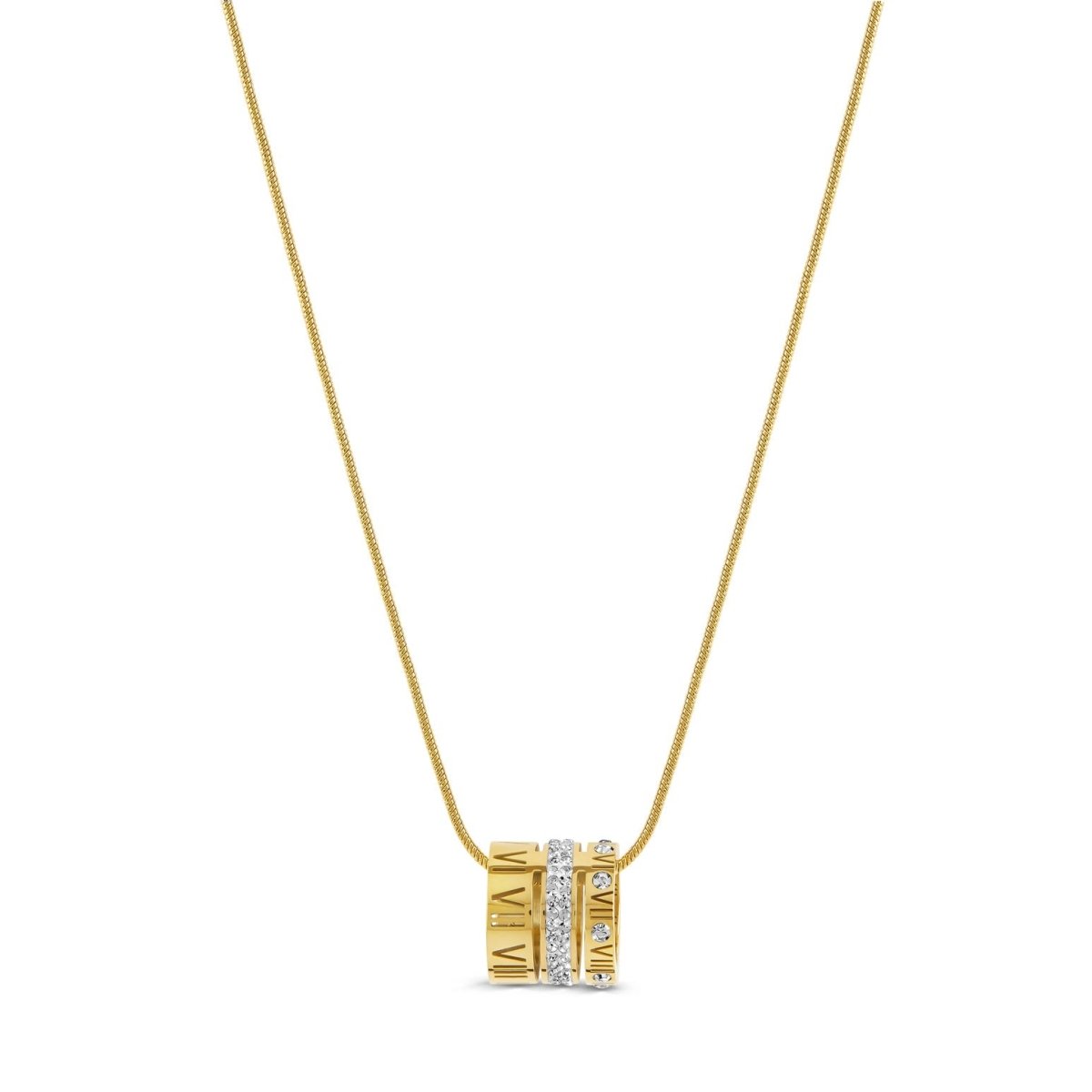 Colar Aro Triplo Algarismo Romano Banhado em Ouro 18k - Murano Joias