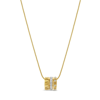 Colar Aro Triplo Algarismo Romano Banhado em Ouro 18k