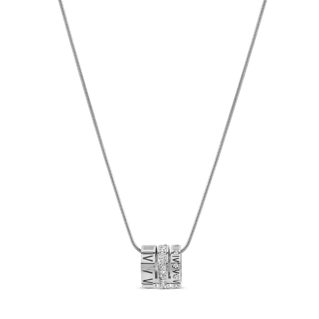 Colar Aro Triplo Algarismo Romano - Prata - Murano Joias