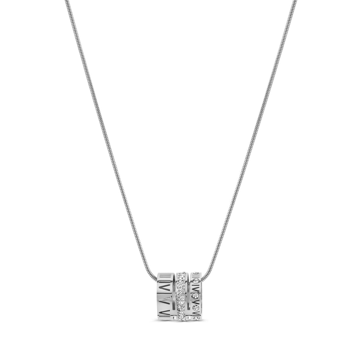 Colar Aro Triplo Algarismo Romano - Prata - Murano Joias